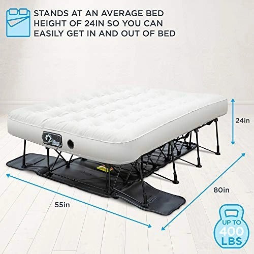 Matelas pneumatique avec cadre et valise pliante