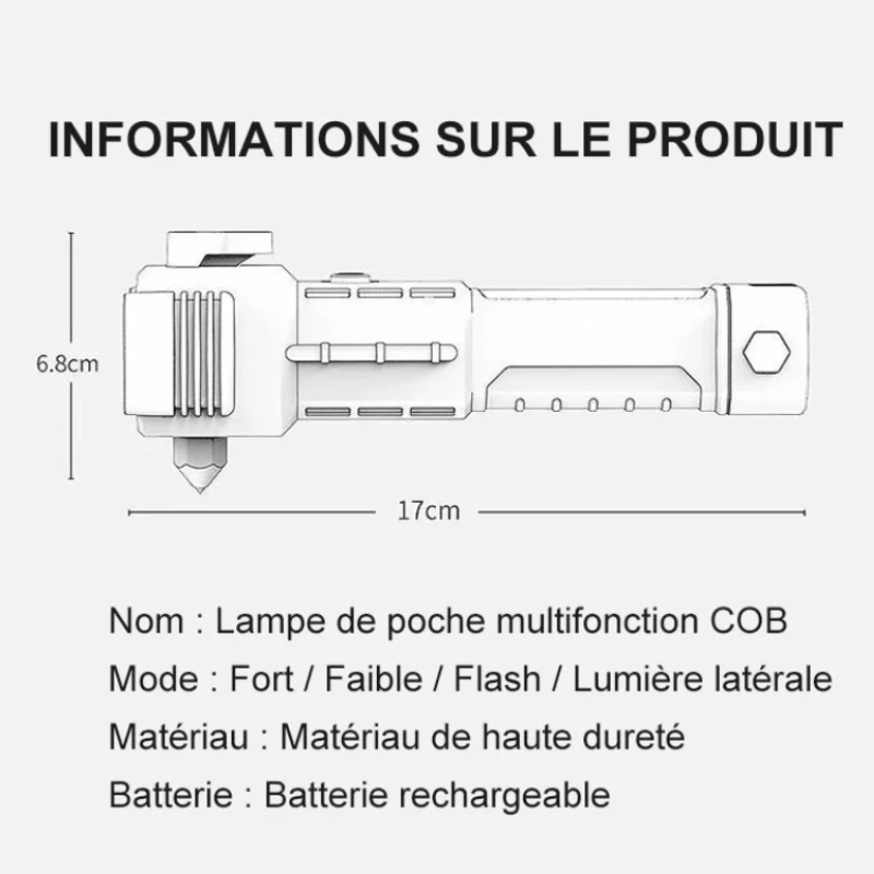 Lampe de poche multifonction