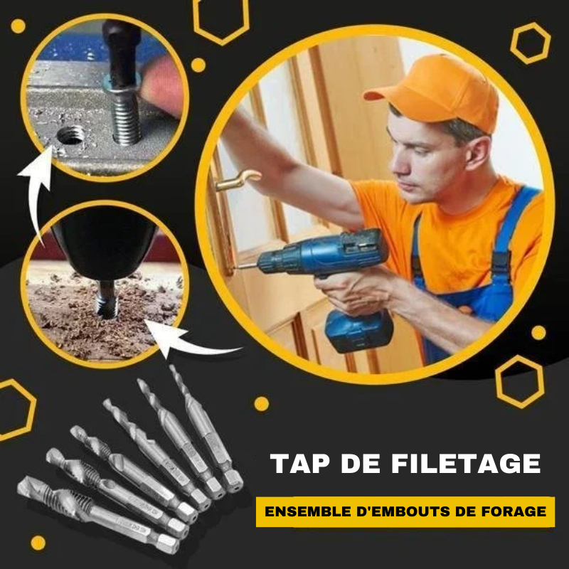 Mèches pour tarauds filetés set de 6 pièces