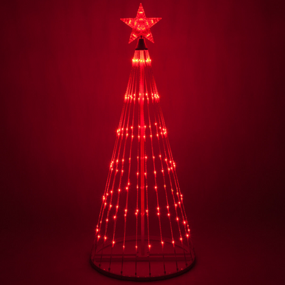 Arbre de Noël animé à LED multicolores de 6.4FT pour l'extérieur